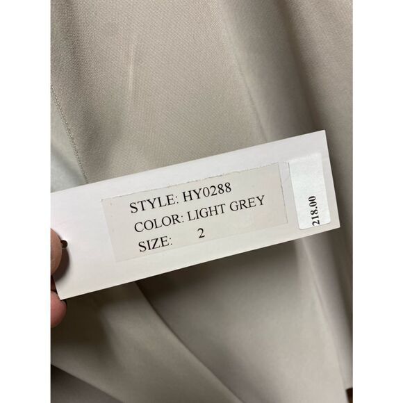 LM Collection Light Grey Jeweled Sleeveless Cocktail Formal Dress NWT - Picture 5 of 9